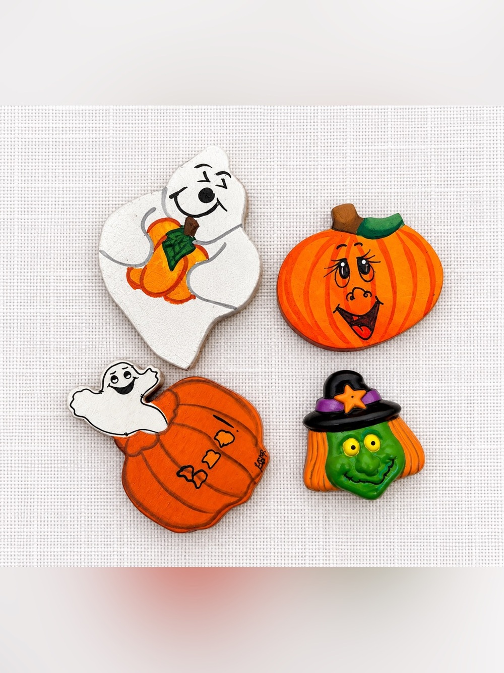 Vintage Halloween Brooch Pin Lot of 4 Ghost Pumpkin Witch